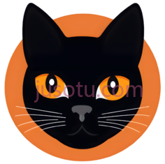 猫,卡通,黑色,橙色PNG