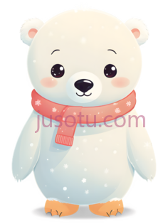 北极熊,卡通,白色PNG