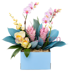 花束,现代,粉色,黄色,绿色PNG