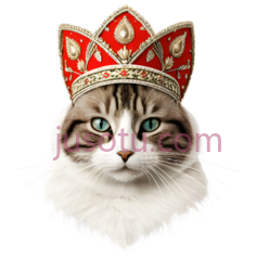 猫,戴着王冠,白色,棕色PNG