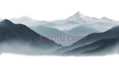 山脉,水墨画,白色,灰色, PNG
