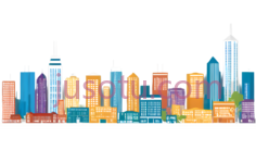 摩天大楼,卡通,白色PNG