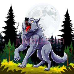 狼,卡通,灰色PNG