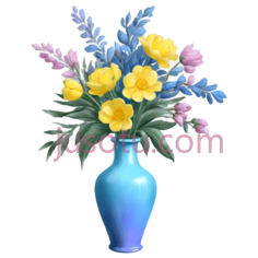 花瓶,插画,蓝色PNG