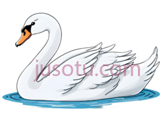 天鹅,卡通,白色PNG