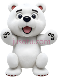 北极熊,卡通,白色PNG