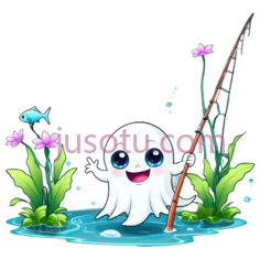 卡通幽灵,可爱,白色PNG