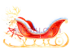 雪橇,卡通,红色,金色PNG