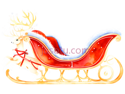 雪橇,卡通,红色,金色, PNG