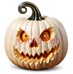 南瓜灯,雕刻,白色PNG