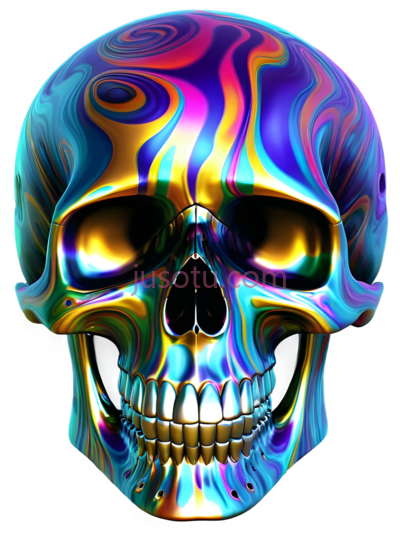 骷髅,抽象,多彩, PNG