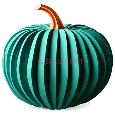 南瓜,3D,蓝绿色, PNG