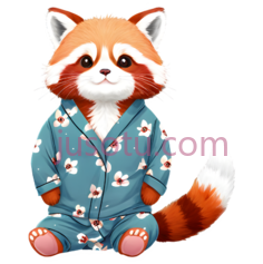 可爱猫,红熊猫,睡衣PNG