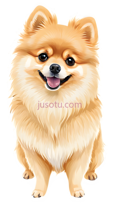 博美犬,卡通,浅棕色, PNG