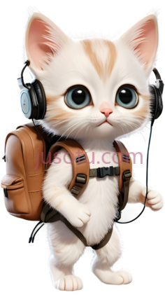 小猫,卡通,白色,橙色PNG