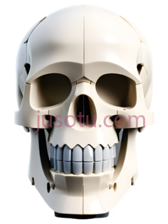 头骨,3D,白色PNG