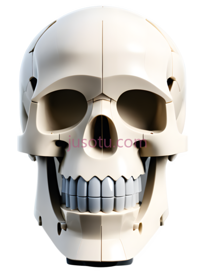 头骨,3D,白色, PNG