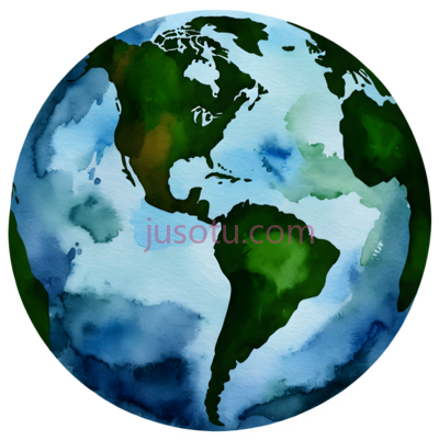 地球,水彩画,绿色,蓝色, PNG