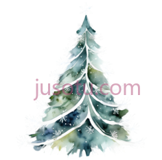 圣诞树,水彩画,蓝色,绿色,白色PNG