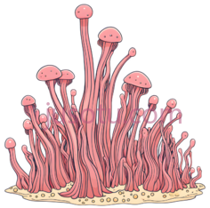 蘑菇,卡通,粉色PNG