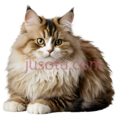 猫,长毛,棕色,白色PNG