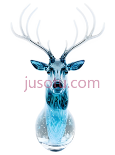 鹿头,玻璃,蓝色PNG