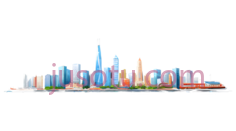 城市天际线,插画,多彩PNG