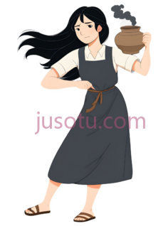 女孩,陶罐, PNG
