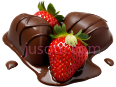 巧克力草莓,红色,绿色,棕色PNG