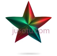 星形,渐变,红绿PNG