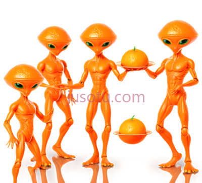 外星人,卡通,橙色, PNG