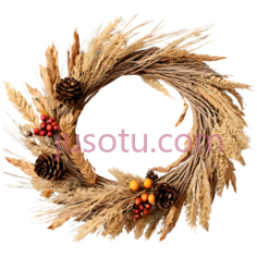 花环,自然风干,黄色PNG