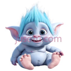 小精灵,卡通,蓝色PNG