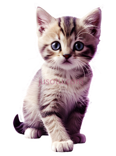 小猫,卡通,灰色,白色, PNG