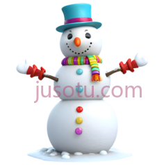 雪人,卡通,白色,蓝色,红色,黄色,绿色PNG