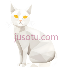 猫,几何图形,白色PNG