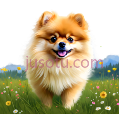 博美犬,卡通,棕色PNG