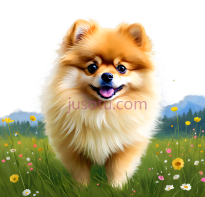 博美犬,卡通,棕色, PNG
