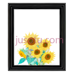 郁金香花,矩形边框PNG