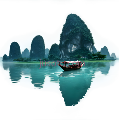 桂林山水,自然风光,绿色, PNG