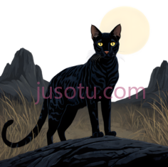 黑猫,插画,黑色PNG