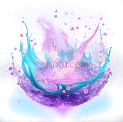 水花,抽象,蓝色,紫色, PNG