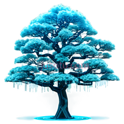 树,抽象,蓝色, PNG