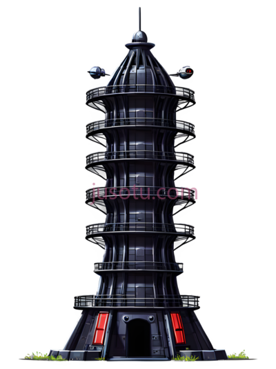 塔,现代,黑色, PNG