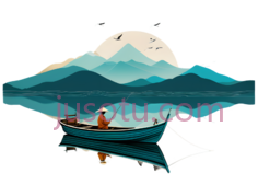 小船,插画,蓝色PNG