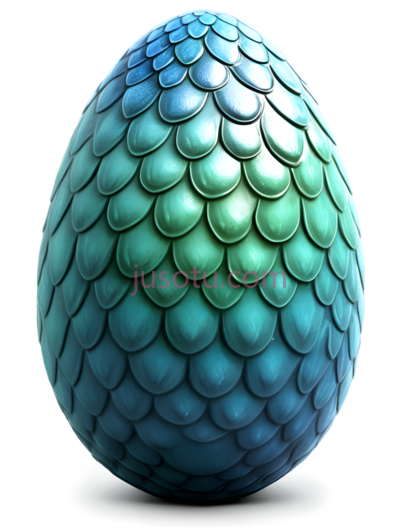 龙蛋,3D,蓝色,绿色渐变, PNG
