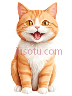 猫,卡通,橘色,白色PNG