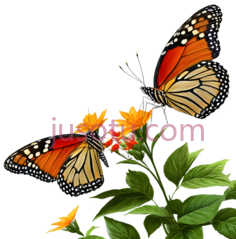 蝴蝶,插画,橙色,黑色PNG