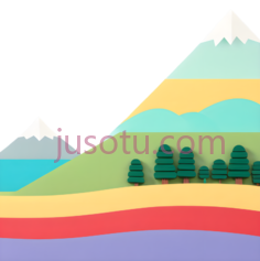 山,树,云,卡通,白色,绿色,蓝色,黄色,红色,紫色PNG