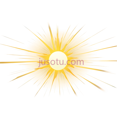 太阳,放射状光芒,黄色, PNG